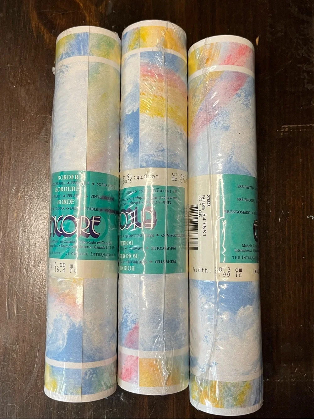 Lot of New old stock rainbow border wallpaper - Pastel Pattern